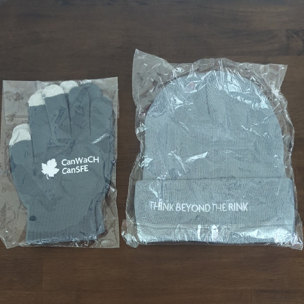 CanWach CanSFE Grey Beanie & Gloves Set - "Think Beyond The Rink"